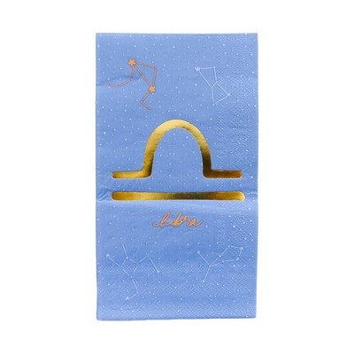 Jollity & Co. - Zodiac Libra Guest Napkins - Pack of 16 Paper Napkins