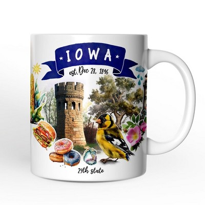 Artistic Iowa State Themes and Landmarks Mug (Non-Custom Only)| OrnamentallyYou
