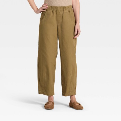 Women's Mid-Rise Barrel Leg Pull-On Pants - Universal Thread™