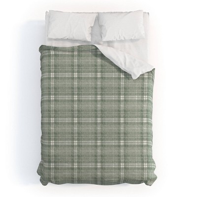 Little Arrow Design Co Fall Plaid Duvet Cover Set Sage Green - Deny Designs