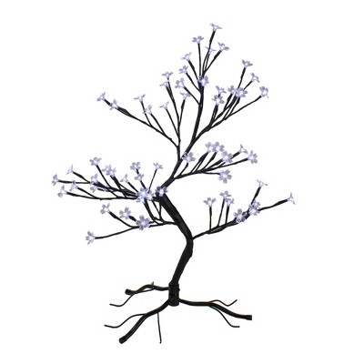 Northlight Pre-Lit Japanese Sakura Artificial Cherry Blossom Tree - 25" - Pure White LED Lights