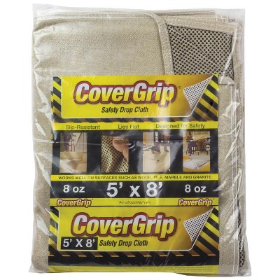 CoverGrip 5 ft. W X 8 ft. L X 1.5 mil 8 oz Safety Canvas Drop Cloth 1 pk