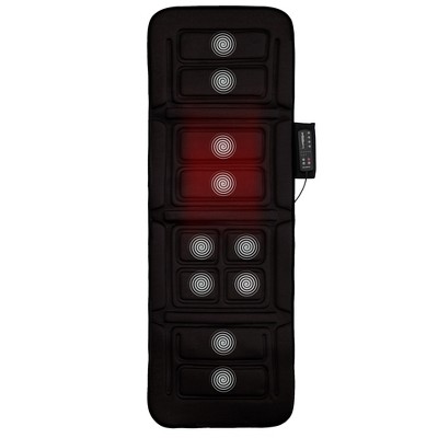Belmint Full Body Vibrating Massage Mat with Heat, 5 Massage Modes, 3 Intensity Levels, Black,