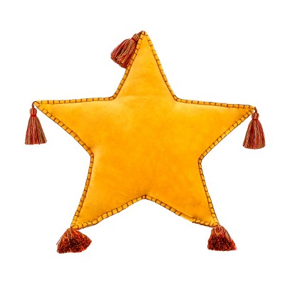 16" Star Shape Pillow Yellow - National Tree Company