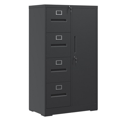 Kumasinova 30"W x 52"H Steel Storage Vertical Filing Cabinet with Lock,4-Drawer File Locker for Office,Home&School,A4/Legal/Letter Sized Drawers