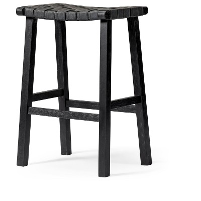 Maven Lane Noah Backless Bar Stool with Faux Leather 30"