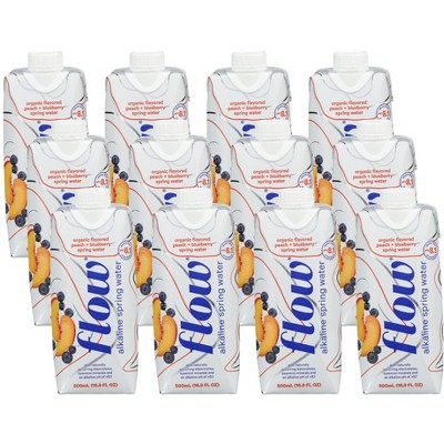 Flow Peach Blueberry Alkaline Spring Water - Case of 12/500 ml