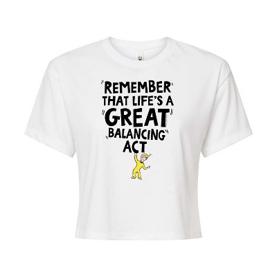 Women's - Dr. Seuss - Life Great Balancing Act Cropped Graphic T-Shirt