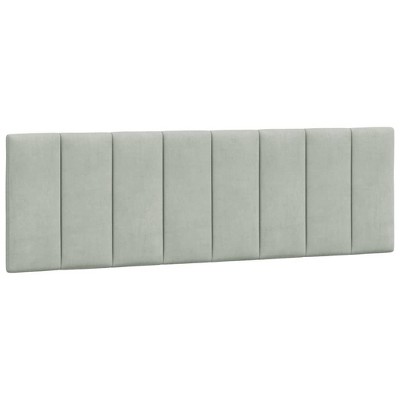 vidaXL Headboard Cushion Bedroom Hanging Upholstered Pillow Headboard Velvet - Light Gray 59.8"