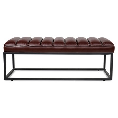 GDFStudio Oakley Metal Base Upholstered Bench