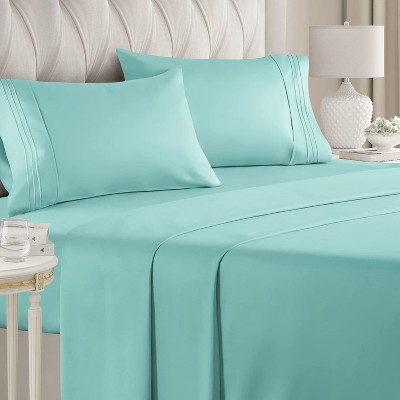 Luxury Soft 4 Piece Solid Bed Sheet Set - Deep Pocket Fits 8"-16" Mattresses - CGK Linens
