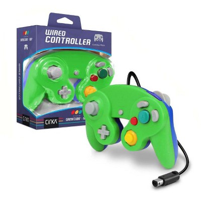 Cirka Wired Controller for Nintendo Gamecube/Wii in Neon Green/Blue
