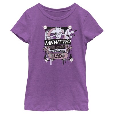 Girl's Pokemon Mewtwo Ready for Battle T-Shirt