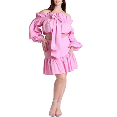 ELOQUII Full Poplin Mini Skirt