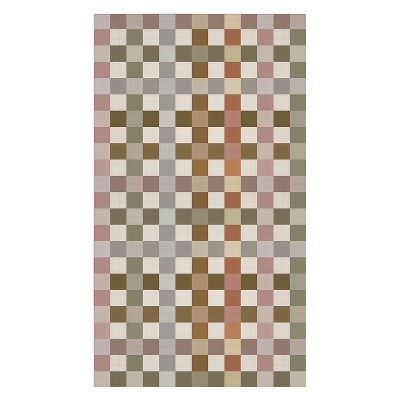 Ninola Design Multicolored Checker Natural Tablecloth - Deny Designs