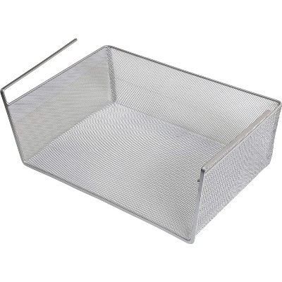 YBM Home Silver Mesh Under Shelf Storage Basket Organizer, Pack of 12