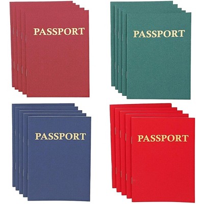 Juvale 24 Pack Blank Passport Notebook for Kids, 4.1 x 5.6 Inches, For Pretend Play, Travel Journal & Classroom Activities