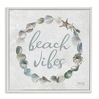 Stupell Industries Beach Vibes with Shells Black Framed Giclee Art
