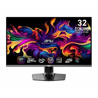 MSI MPG 321URX QD-OLED, 32" 4K UHD Quantum Dot OLED Gaming Monitor, 3840 x 2160, 0.03ms, 240Hz, True Black HDR 400, 90W USB Type C, HDMI, DP Port