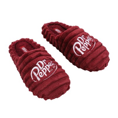Dr Pepper Logo Adult Red Scuff Slippers-Large / XL