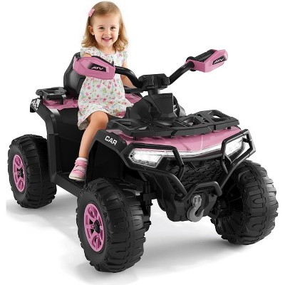 12V Electric Ride On Car for Kids 3-8 Years, 2 * 45W Motor, Remote Control, LED Lights, Music Player & Emergency Brake, Battery Powered Cars for Kids