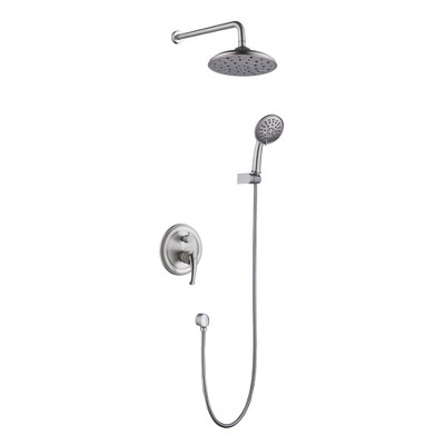 CASAINC 3-Spray Patterns 8.3 in. Wall Mount Dual Shower Heads in Spot Resist