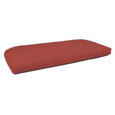 Casual Cushion Solid Sunbrella Fabric 1-Piece Indoor/Outdoor Wicker Bench Cushion, 43.5"W x 19.5"L