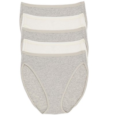 Felina Women's Organic Cotton Stretch Hi Cut Panty 5-Pack Underwear
