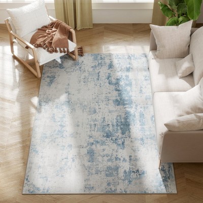 HOMCOM Machine Washable Area Rug, Non-Slip Traditional Flower Print Floor Carpet for Living Room, Bedroom, Dining Room