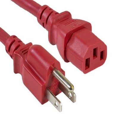 SANOXY 2 PACK of 2ft 18 AWG Universal Power Cord (IEC320 C13 to NEMA 5-15P), Red