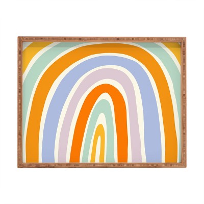 Lane and Lucia Mod Rainbow Rectangular Bamboo Tray - Deny Designs