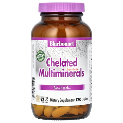 Bluebonnet Nutrition Chelated Multiminerals, Iron Free, 120 Caplets