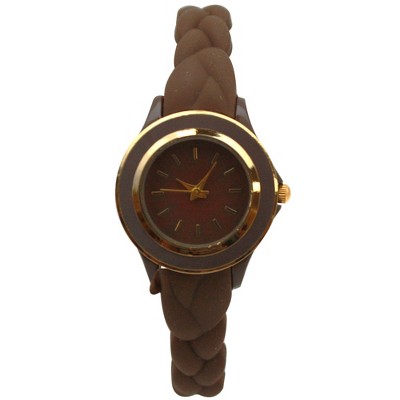 Olivia Pratt Braided Silicone Band Women Watch