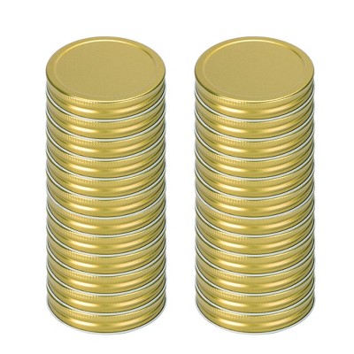 Unique Bargains Iron Regular Mouth Mason Canning Jars Lid with Sealing Rings 24 Pcs