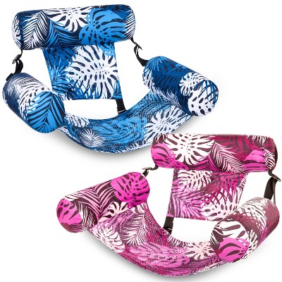 Joyfy 2 Packs Inflatable Pool Chairs,  Inflatable Lounge Pool Float, Pool Hammock Chair for Adult Summer Party Water Beach Fun Outdoor Relaxation