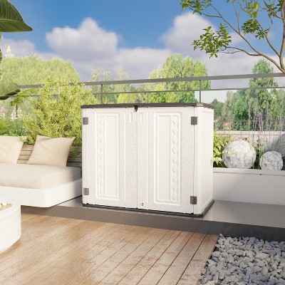 4.18 ft. W x 2.42 ft. D Durable Resin Storage Shed, Weather-Resistant Outdoor Storage Cabinet for Home, Patio and Garage