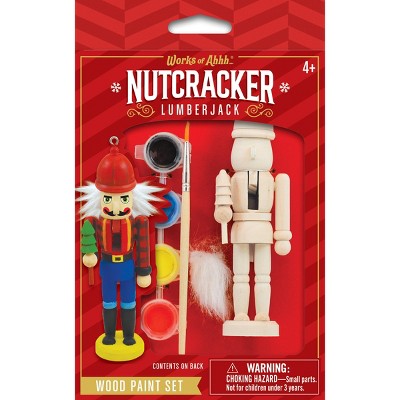 Works of Ahhh Holiday Craft Set - Nutcracker Lumberjack Ornament Wood Paint Kit