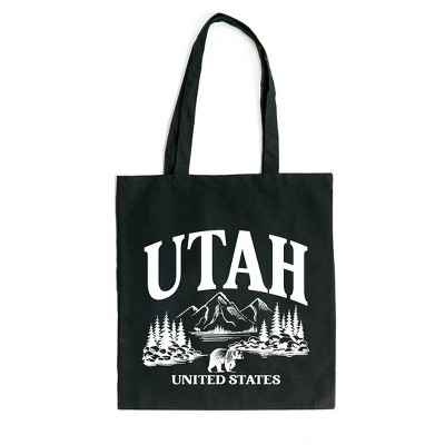 City Creek Prints Utah Forest Scene Canvas Tote Bag - 15x16 - Black