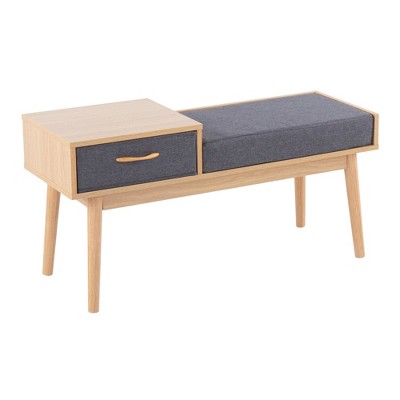 NicBex Storage Bench Contemporary Bench with Pull-Out Drawer for Bedroom and Entryway