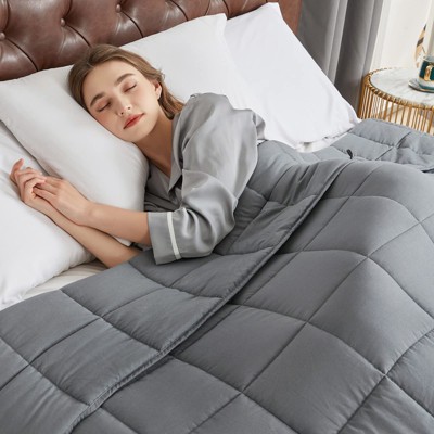 Inhand Weighted Blanket (Queen 60"x80") - Cooling Heavy Blanket with Glass Beads - All-Season Breathable Soft Comfort Microfiber Blanket