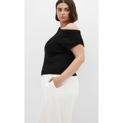 Women's Plus Size Lia Top - black | CITY CHIC