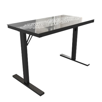 Emma and Oliver Circuit Board Inspired Color Changing LED Gaming Desk with Wired Remote