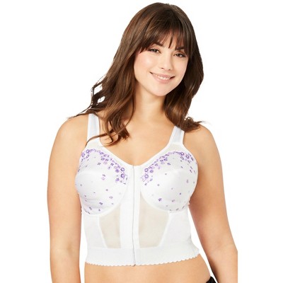 Comfort Choice Embroidered Front-Close Longline Posture Bra