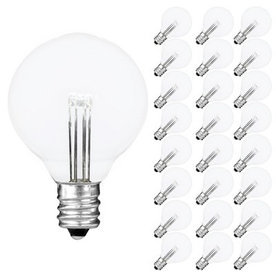 Novelty Lights Glass G40 Globe Hanging LED String Light Replacement Bulbs E12 Candelabra Base