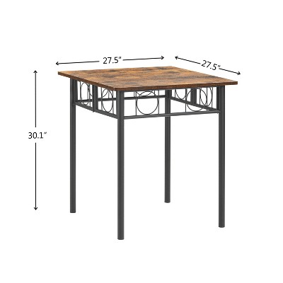 Dexmalle Iron Brown Wood Square Dining Table