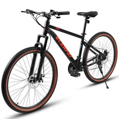 RISOKEYS Mountain Bike 24 Inch Wheels, 21-Speed Trail City Mountain Bike,High Carbon steel Frame Disc Brakes Thumb Shifter Front Fork Bicycles,