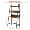 Costway 71'' High Ladder Desk with Open Shelves 3-Tier Ladder Shelf Computer Desk Brown - 3 of 4