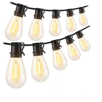 Itopfox 96FT LED Outdoor String Lights, Waterproof Patio Lights with 30+2 Dimmable Shatterproof Edison Hanging Bulbs for Backyard Party-Black
