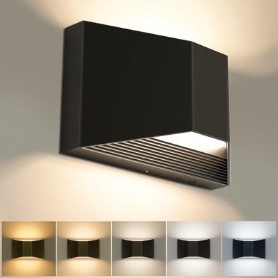 DORESshop 8in. 1-Light Black Modern Lantern Vanity Light, Modern LED Wall Sconces, Adjustable 5-Color Temperature 20 Watts00K~6000K