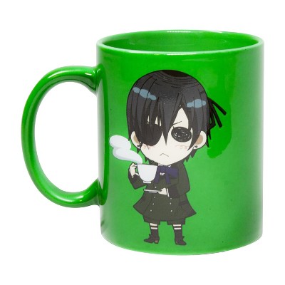 Surreal Entertainment Black Butler Collectibles | Green Coffee Mug with Black Logo
